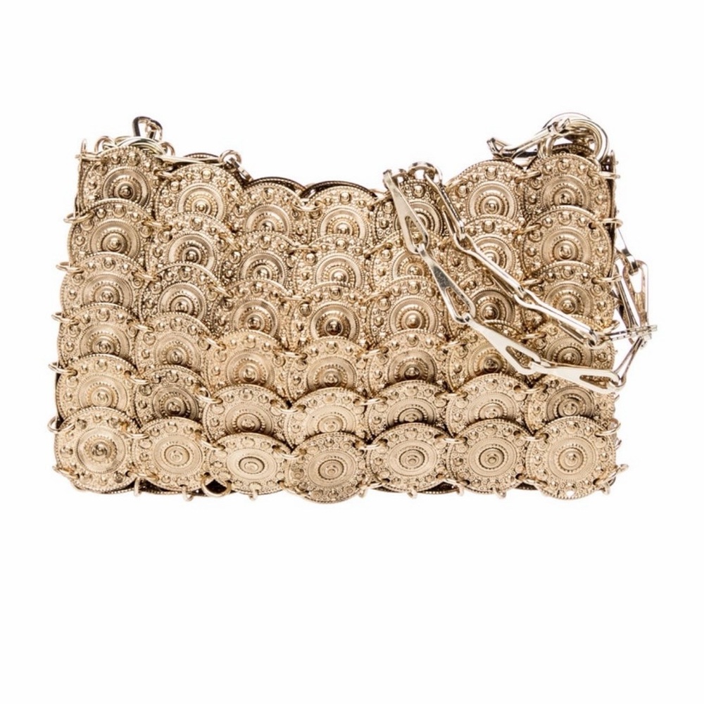 Rare Paco Rabanne Gold Disc-Detail Shoulder Bag